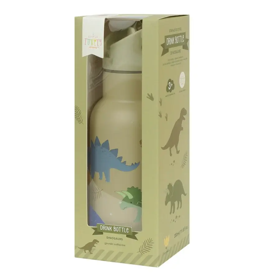 A Little Lovely Company RVS drinkfles: Dinosaurussen