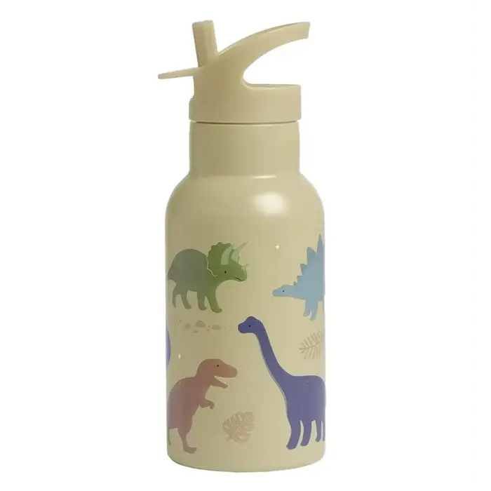 A Little Lovely Company RVS drinkfles: Dinosaurussen