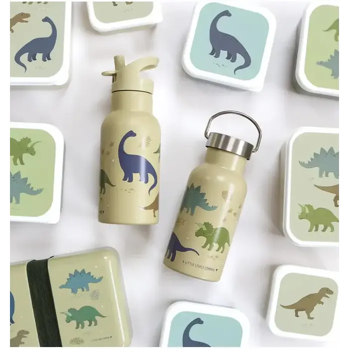 A Little Lovely Company RVS drinkfles: Dinosaurussen