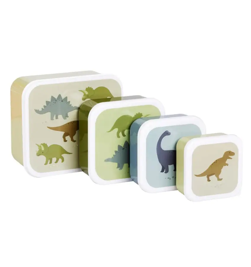 A Little Lovely Company Lunch & snack box set: Dinosaurussen