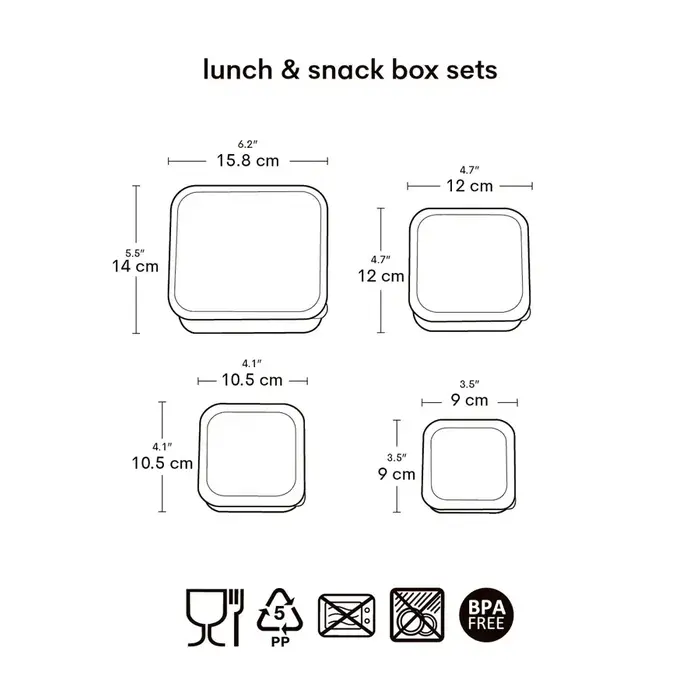 A Little Lovely Company Lunch & snack box set: Dinosaurussen