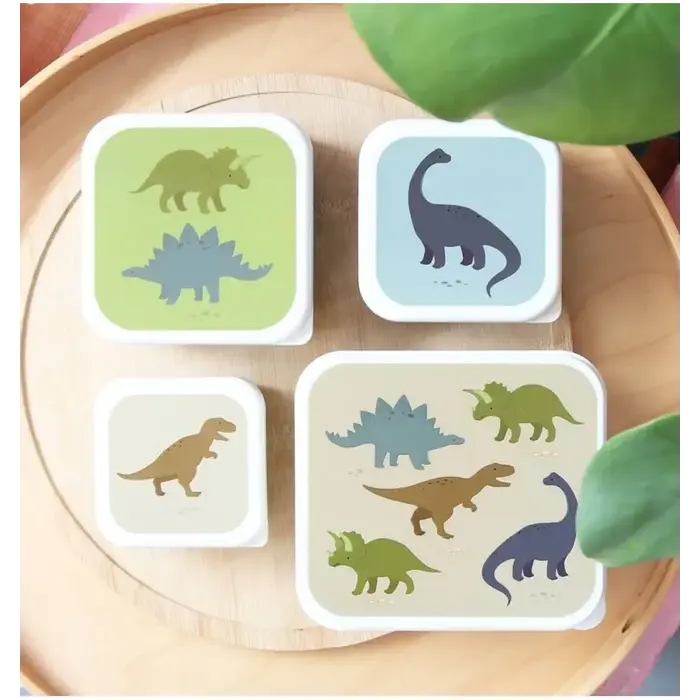 A Little Lovely Company Lunch & snack box set: Dinosaurussen