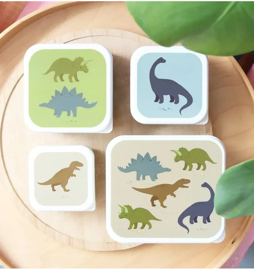 A Little Lovely Company Lunch & snack box set: Dinosaurussen