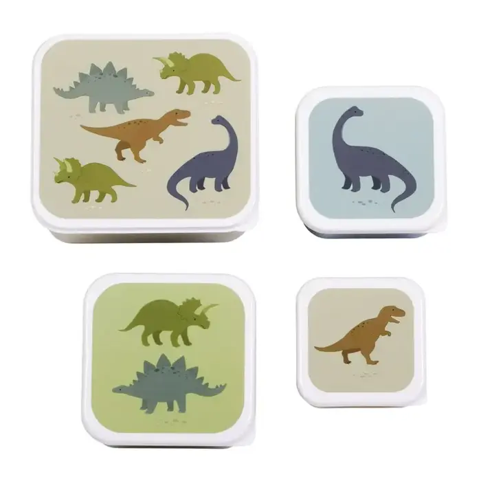 A Little Lovely Company Lunch & snack box set: Dinosaurussen