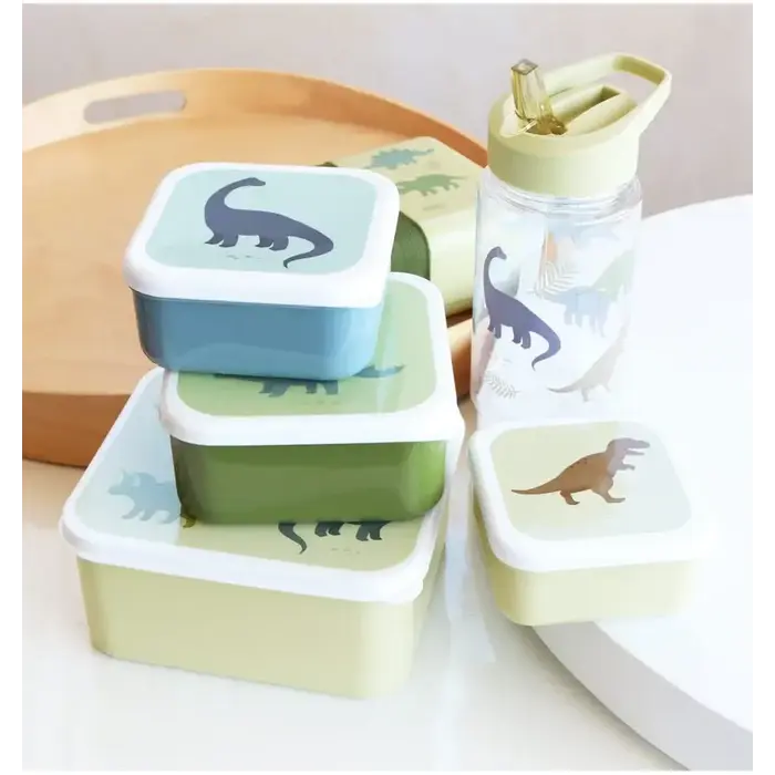 A Little Lovely Company Lunch & snack box set: Dinosaurussen
