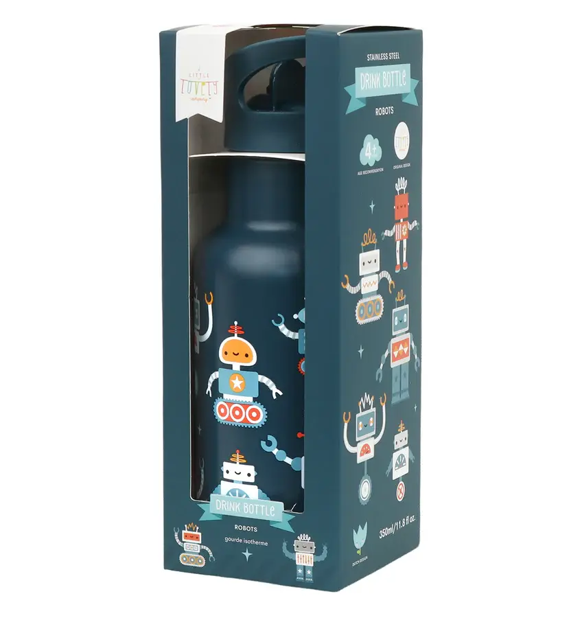 A Little Lovely Company RVS drinkfles: Robots