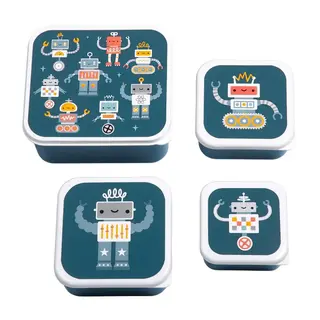 A Little Lovely Company Lunch & snack box set: Robots