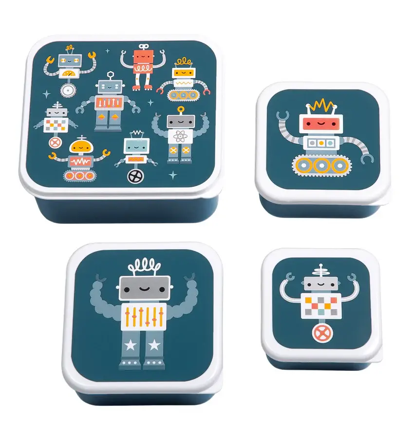 A Little Lovely Company Lunch & snack box set: Robots