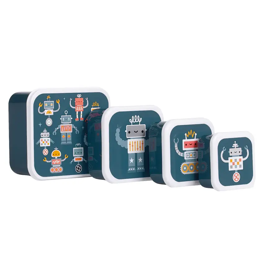 A Little Lovely Company Lunch & snack box set: Robots