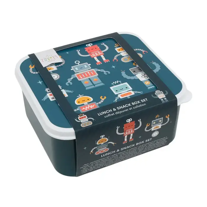 A Little Lovely Company Lunch & snack box set: Robots