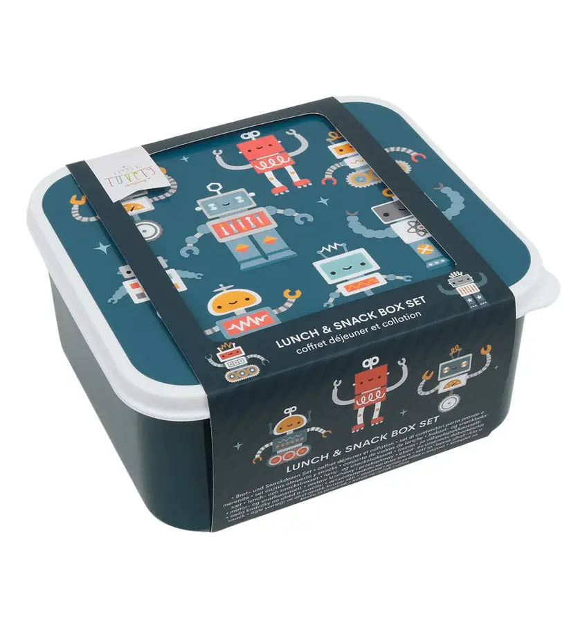 A Little Lovely Company Lunch & snack box set: Robots