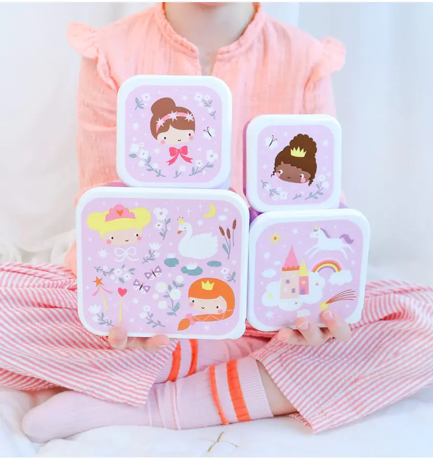 A Little Lovely Company Lunch & snack box set: Prinsessen