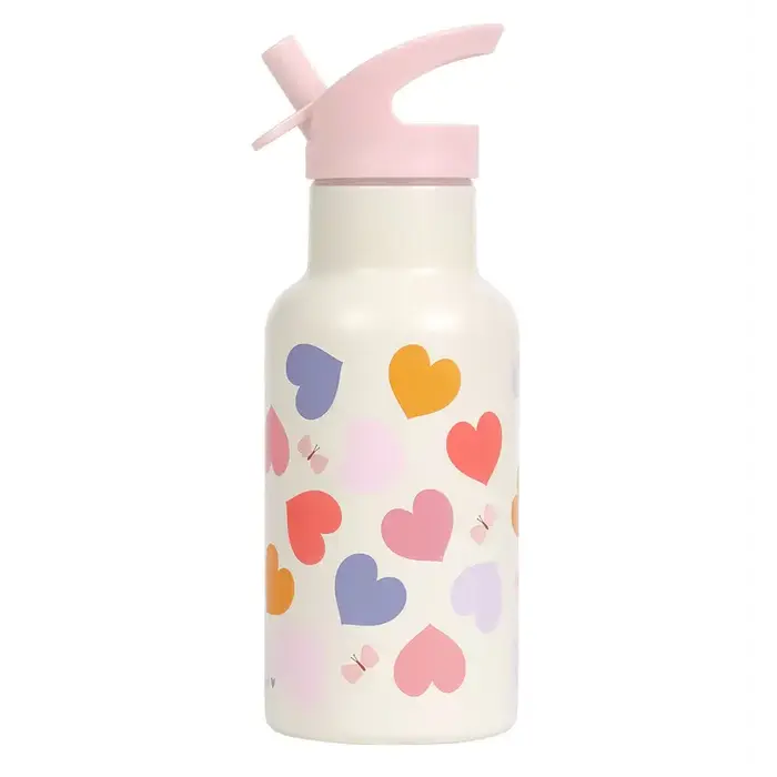 A Little Lovely Company RVS drinkfles: Hartjes