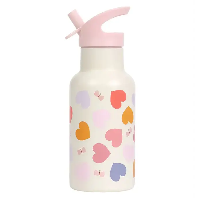 A Little Lovely Company RVS drinkfles: Hartjes