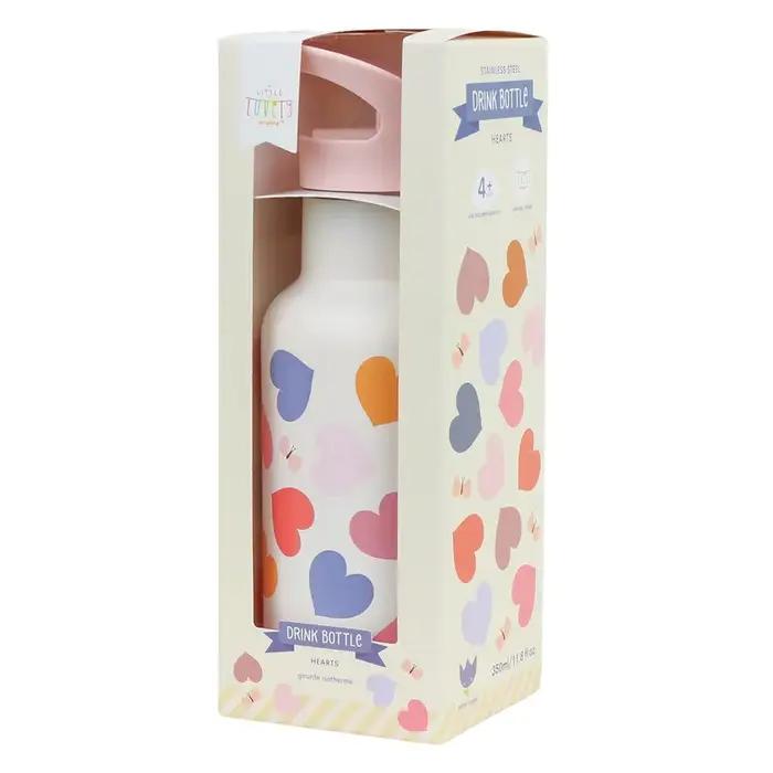 A Little Lovely Company RVS drinkfles: Hartjes