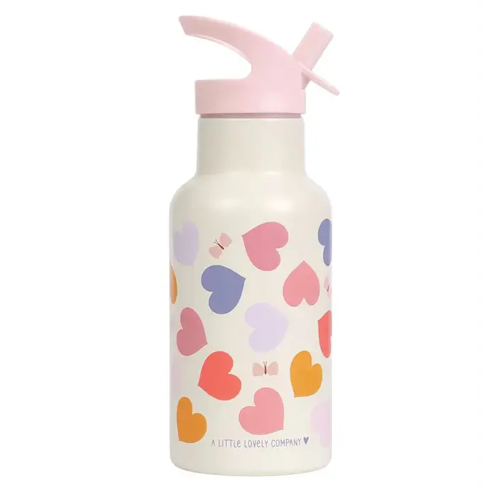 A Little Lovely Company RVS drinkfles: Hartjes
