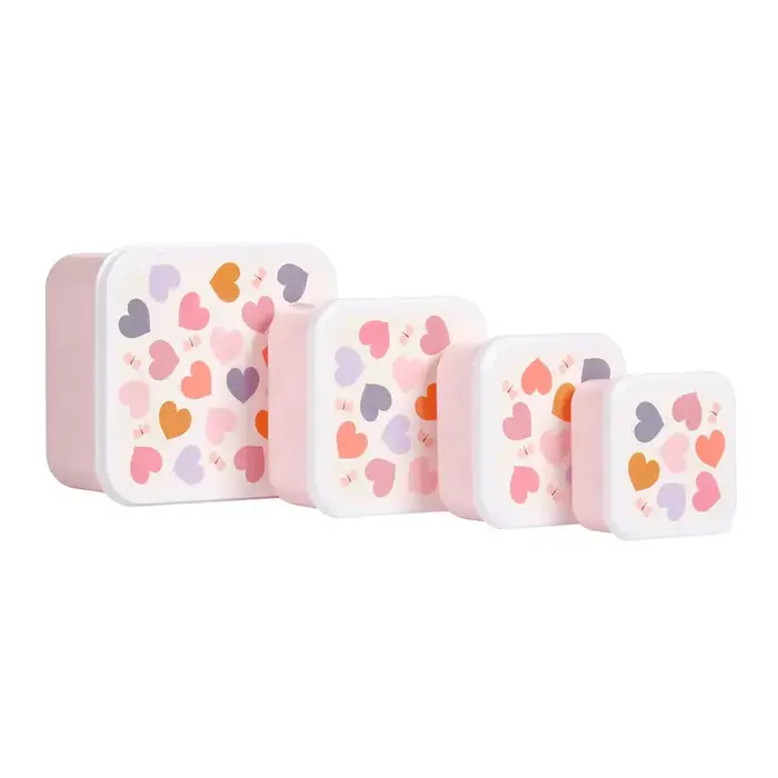 A Little Lovely Company Lunch & snack box set: Hartjes