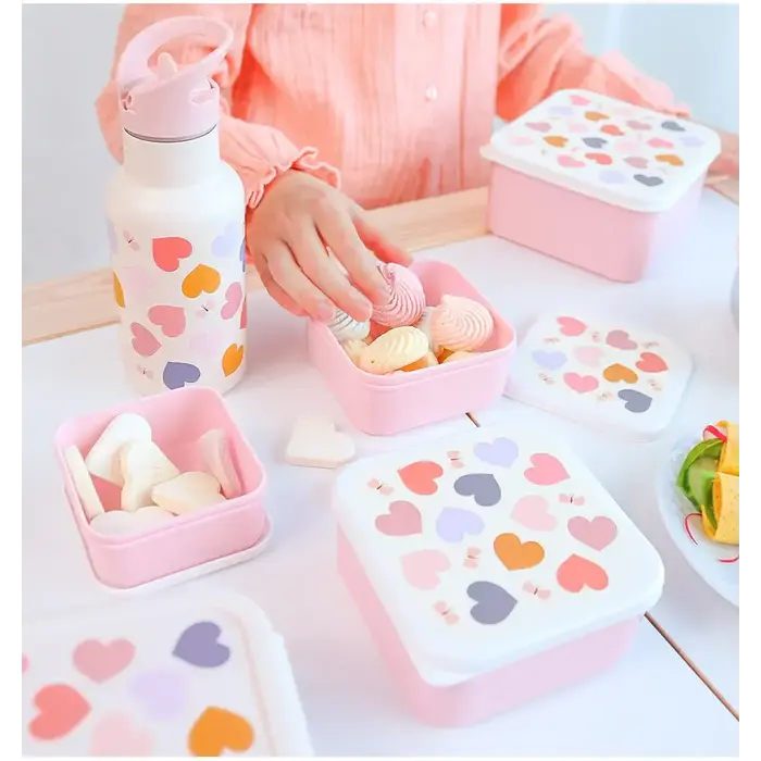 A Little Lovely Company Lunch & snack box set: Hartjes