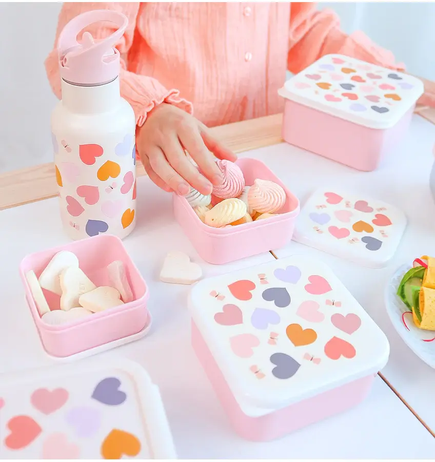 A Little Lovely Company Lunch & snack box set: Hartjes