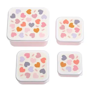 A Little Lovely Company Lunch & snack box set: Hartjes