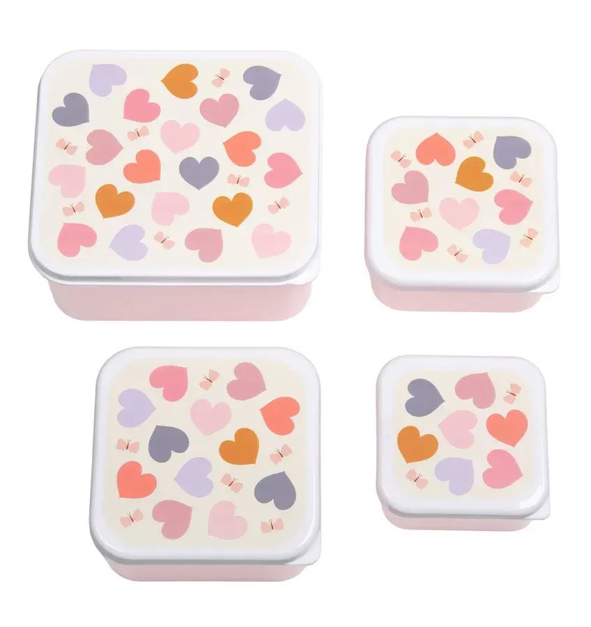 A Little Lovely Company Lunch & snack box set: Hartjes