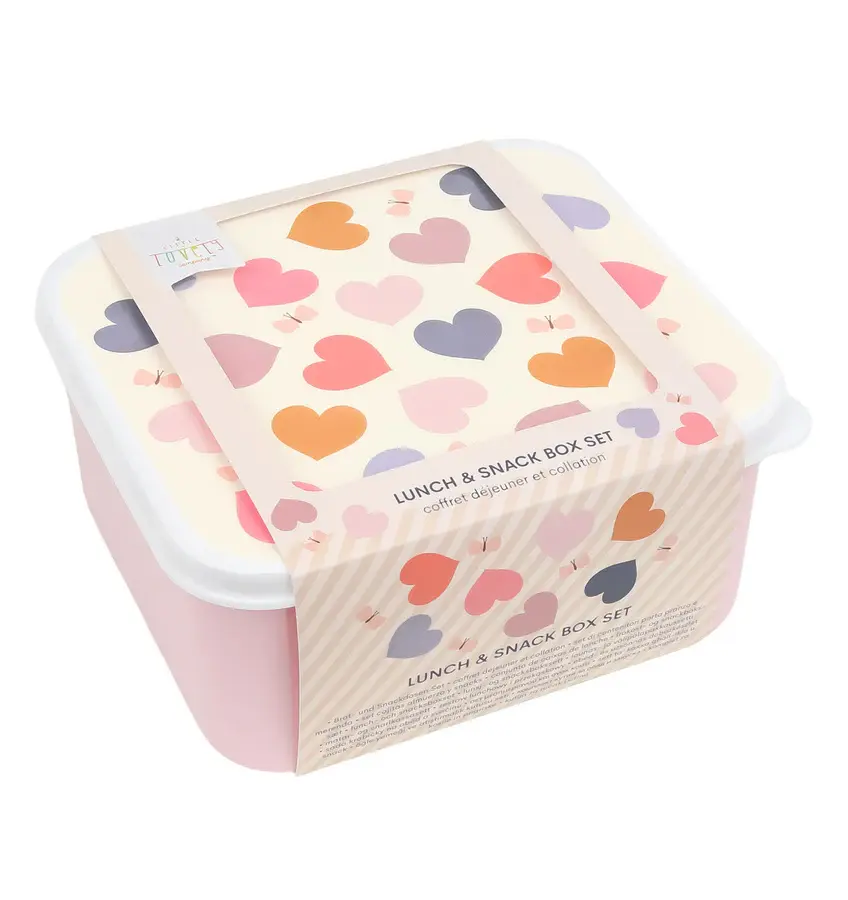 A Little Lovely Company Lunch & snack box set: Hartjes