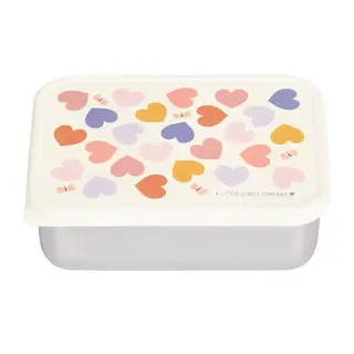 A Little Lovely Company RVS lunch box: Hartjes