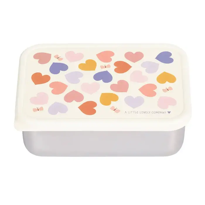 A Little Lovely Company RVS lunch box: Hartjes