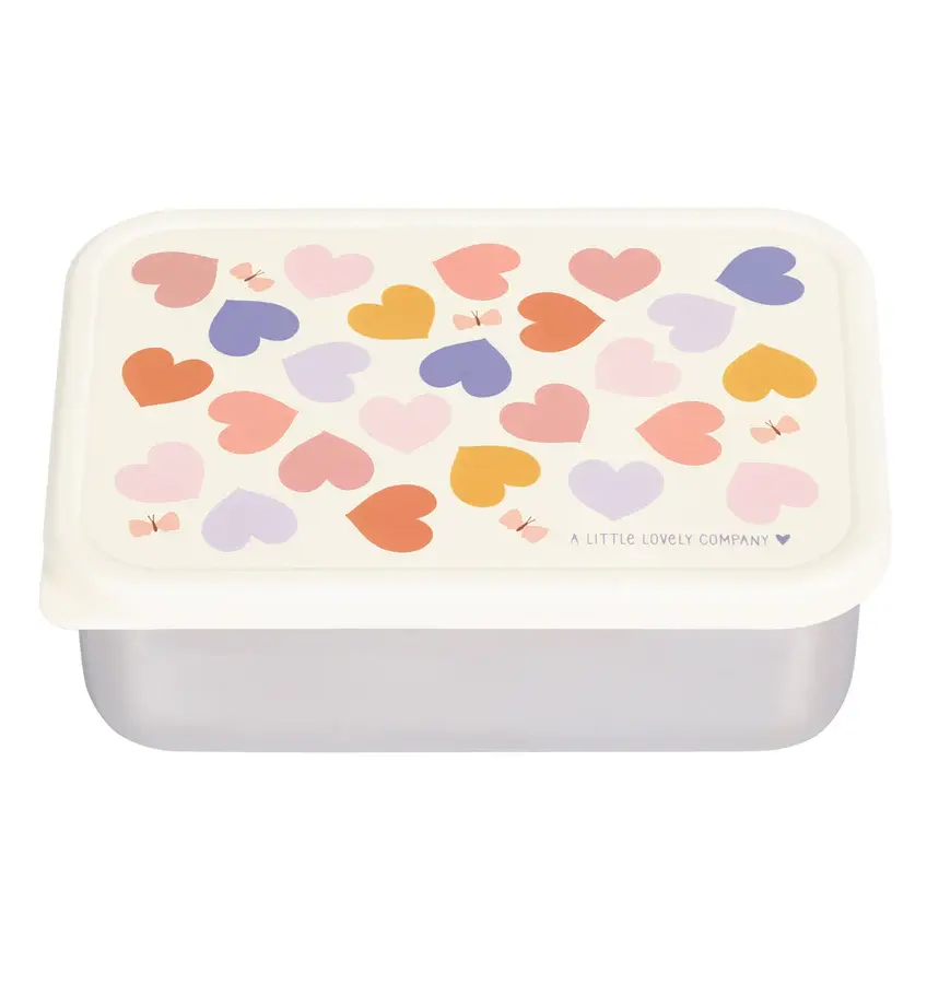 A Little Lovely Company RVS lunch box: Hartjes