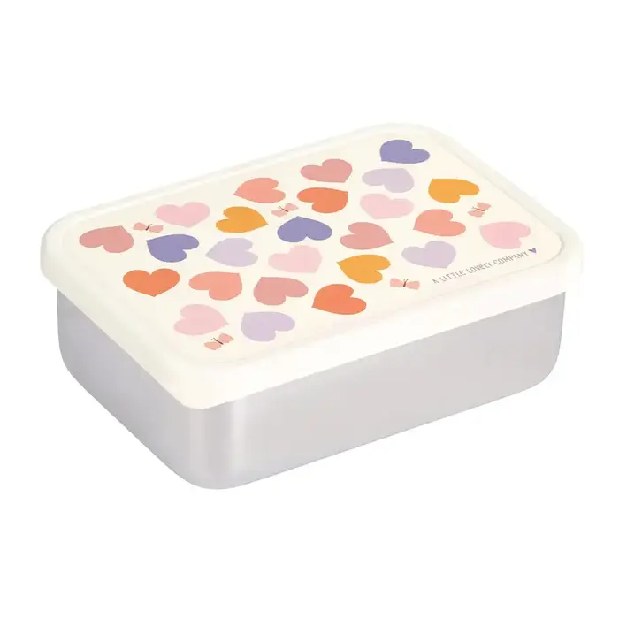 A Little Lovely Company RVS lunch box: Hartjes