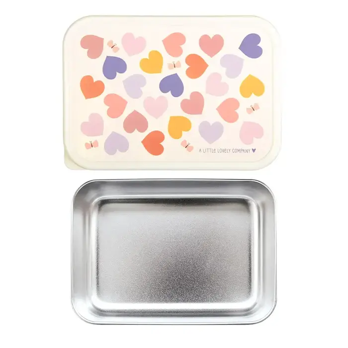 A Little Lovely Company RVS lunch box: Hartjes