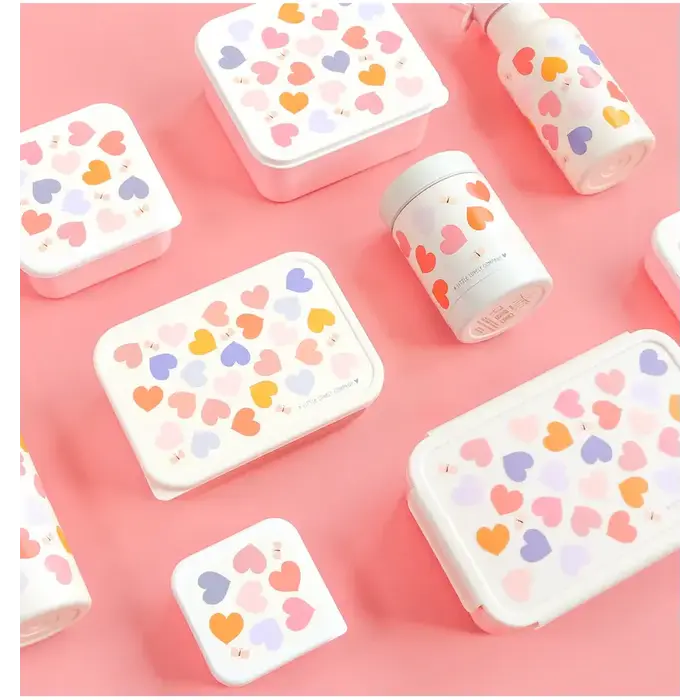 A Little Lovely Company RVS lunch box: Hartjes