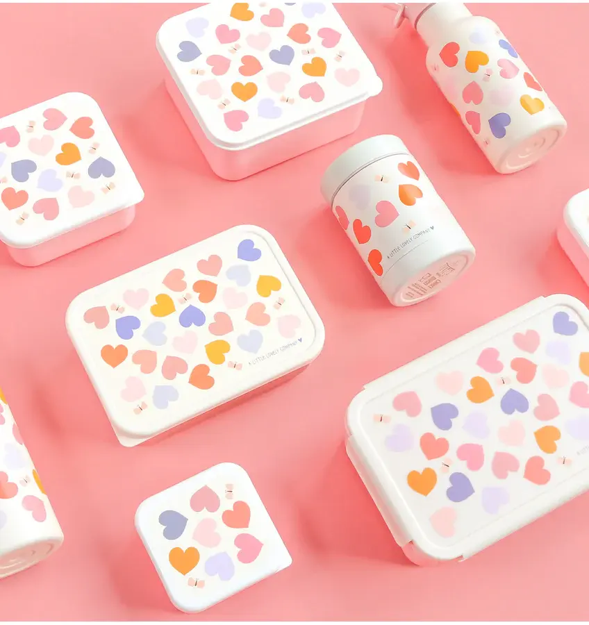 A Little Lovely Company RVS lunch box: Hartjes