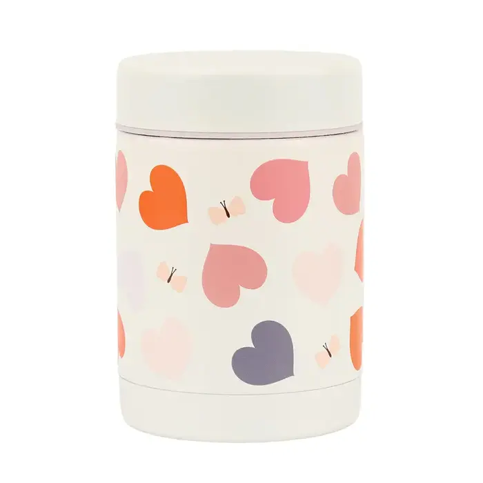 A Little Lovely Company Geïsoleerde RVS voedselpot: Hartjes