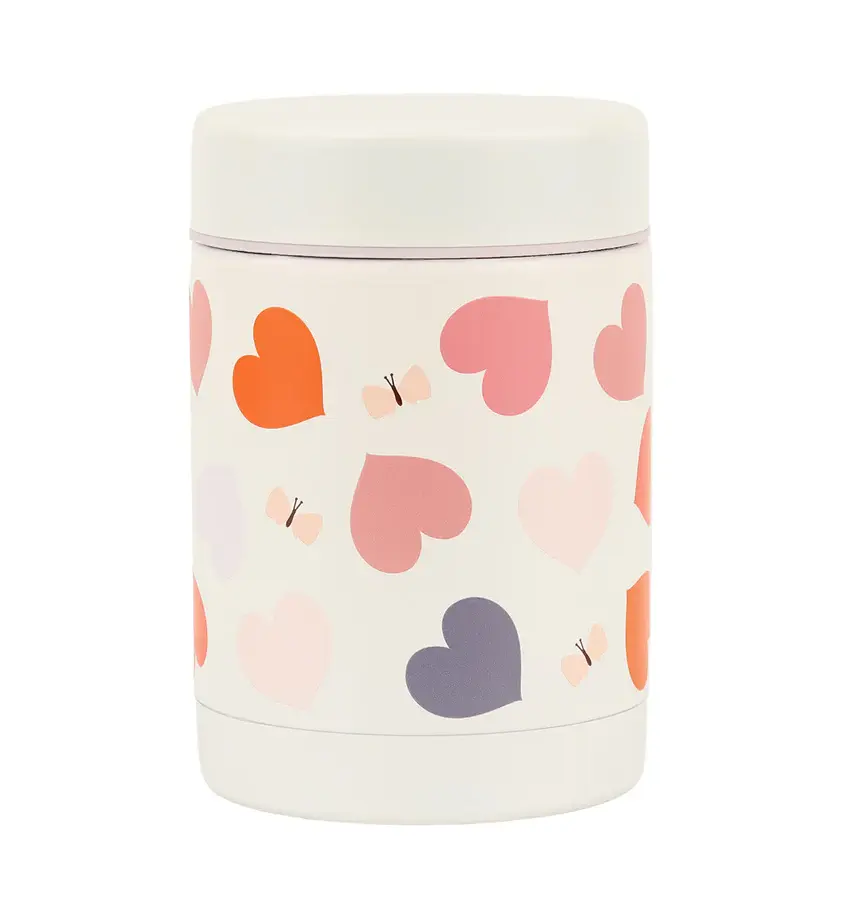 A Little Lovely Company Geïsoleerde RVS voedselpot: Hartjes