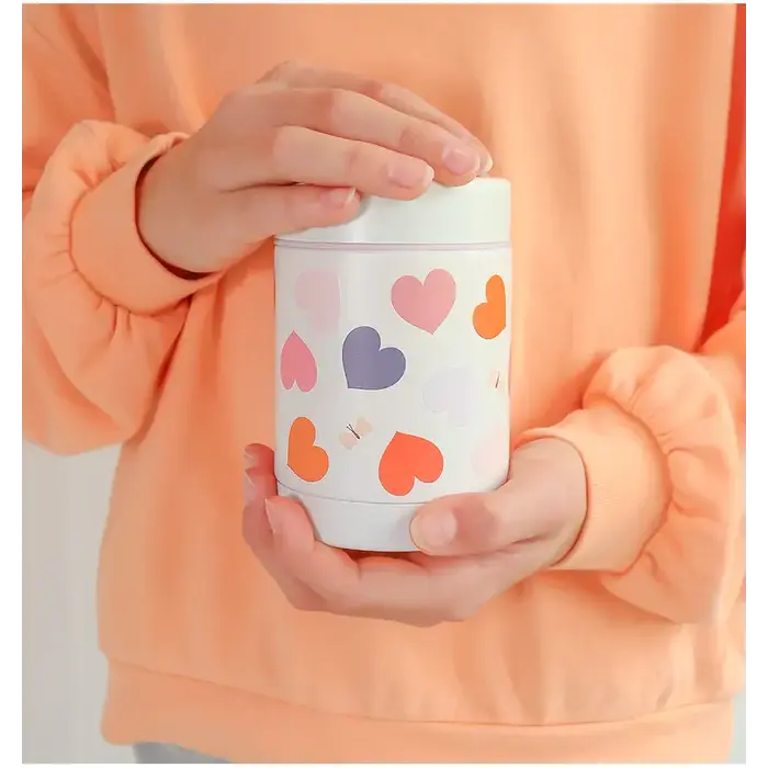 A Little Lovely Company Geïsoleerde RVS voedselpot: Hartjes