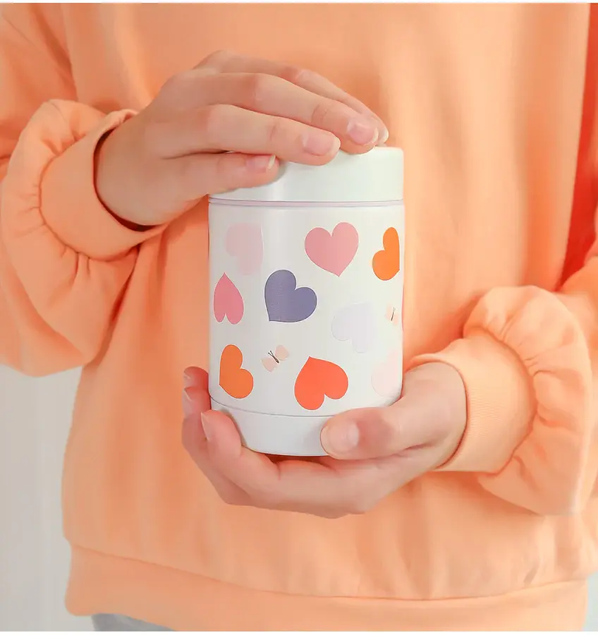 A Little Lovely Company Geïsoleerde RVS voedselpot: Hartjes