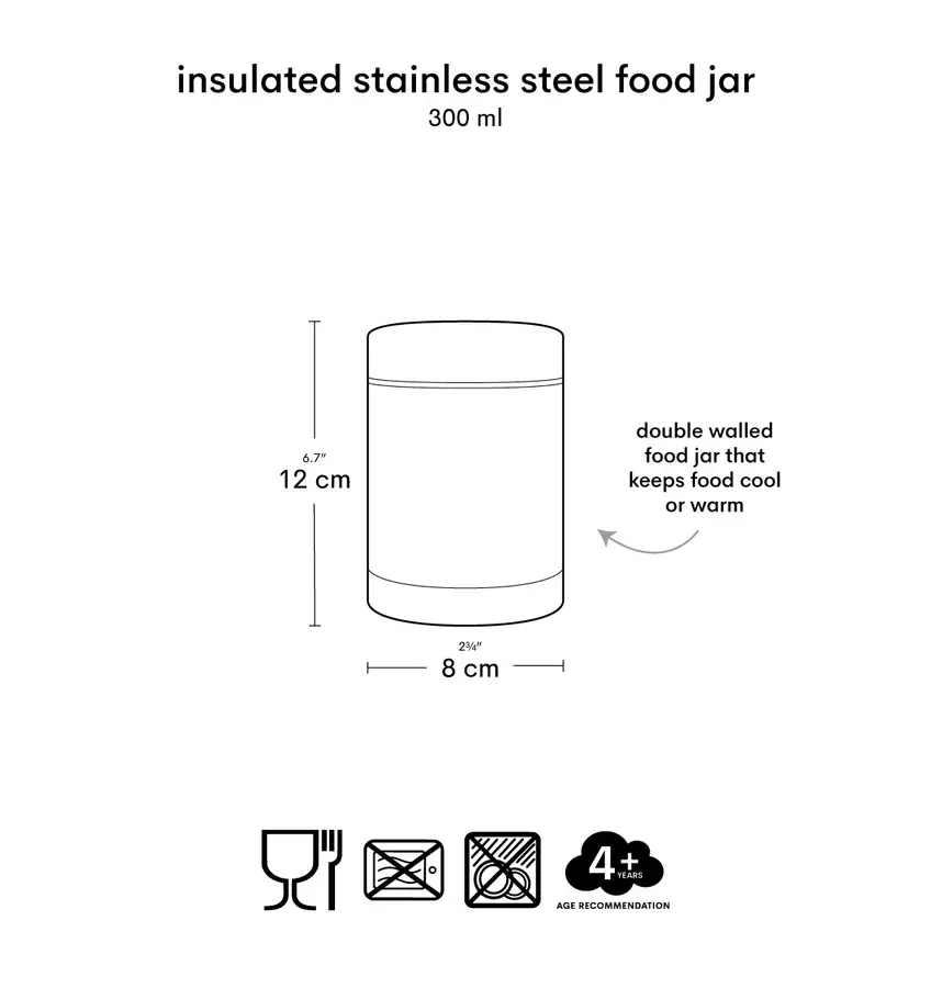 A Little Lovely Company Geïsoleerde RVS voedselpot: Hartjes
