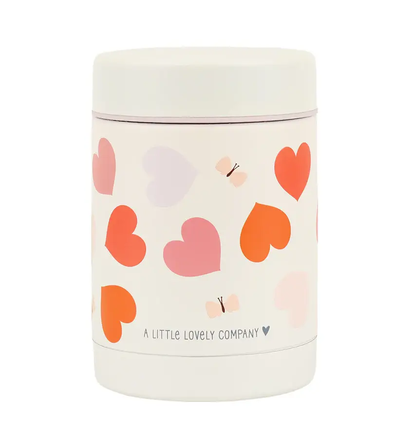 A Little Lovely Company Geïsoleerde RVS voedselpot: Hartjes
