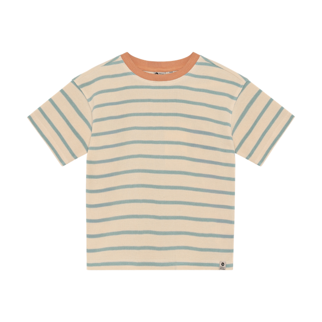 Daily7 Oversized T-shirt Stripe Sandshell