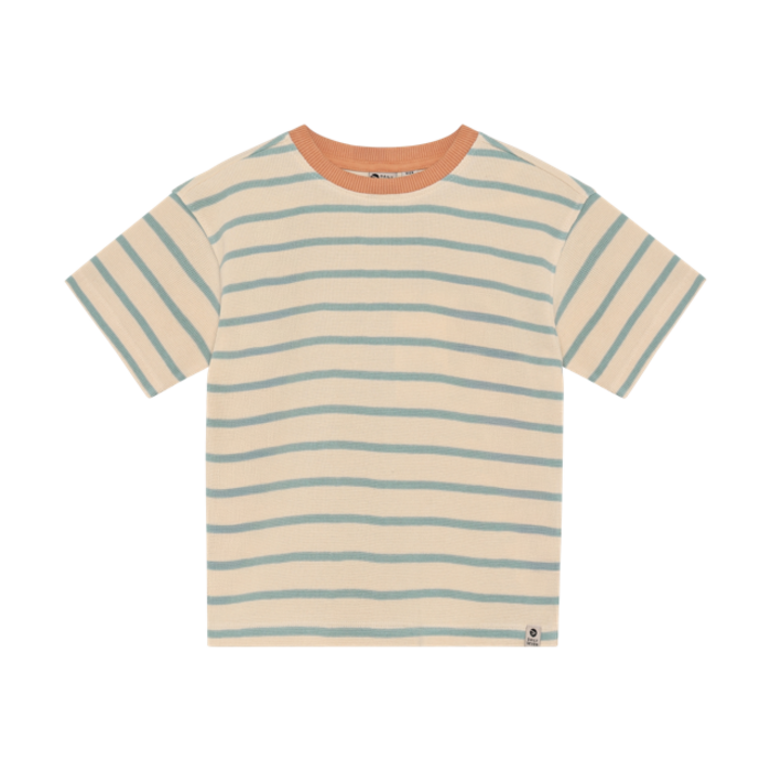Daily7 Oversized T-shirt Stripe Sandshell