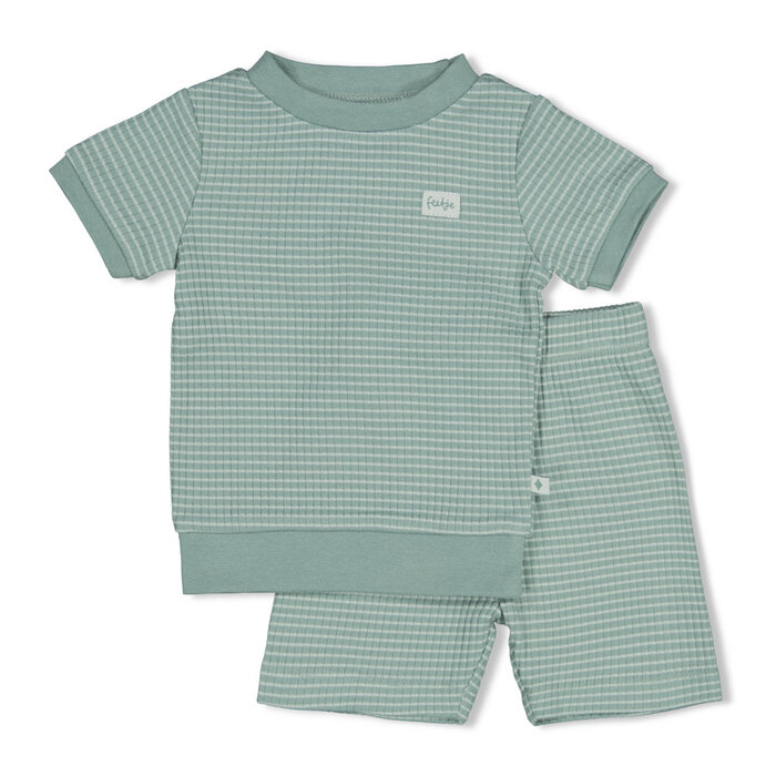 Feetje Shortama wafel - Summer Special Zeegroen