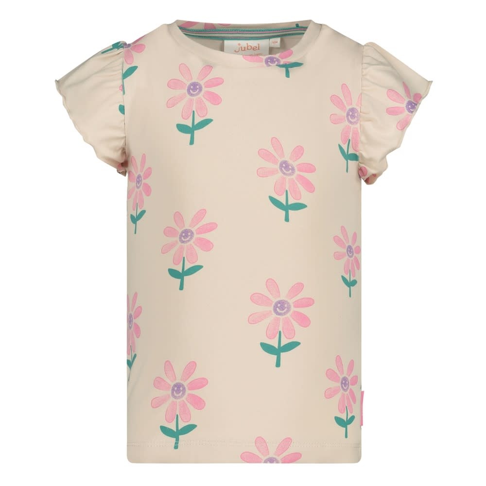 Jubel T-shirt AOP Offwhite - Rolling into Spring