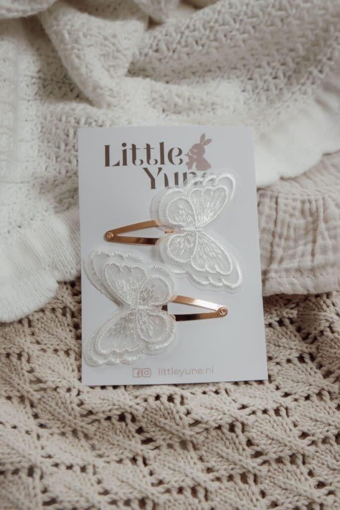 Little Yune Haarspeldjes | Butterfly - Wit