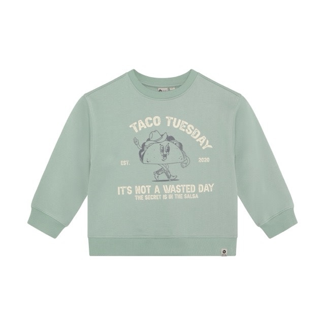 Daily7 Oversized Sweater Print Green Milieu