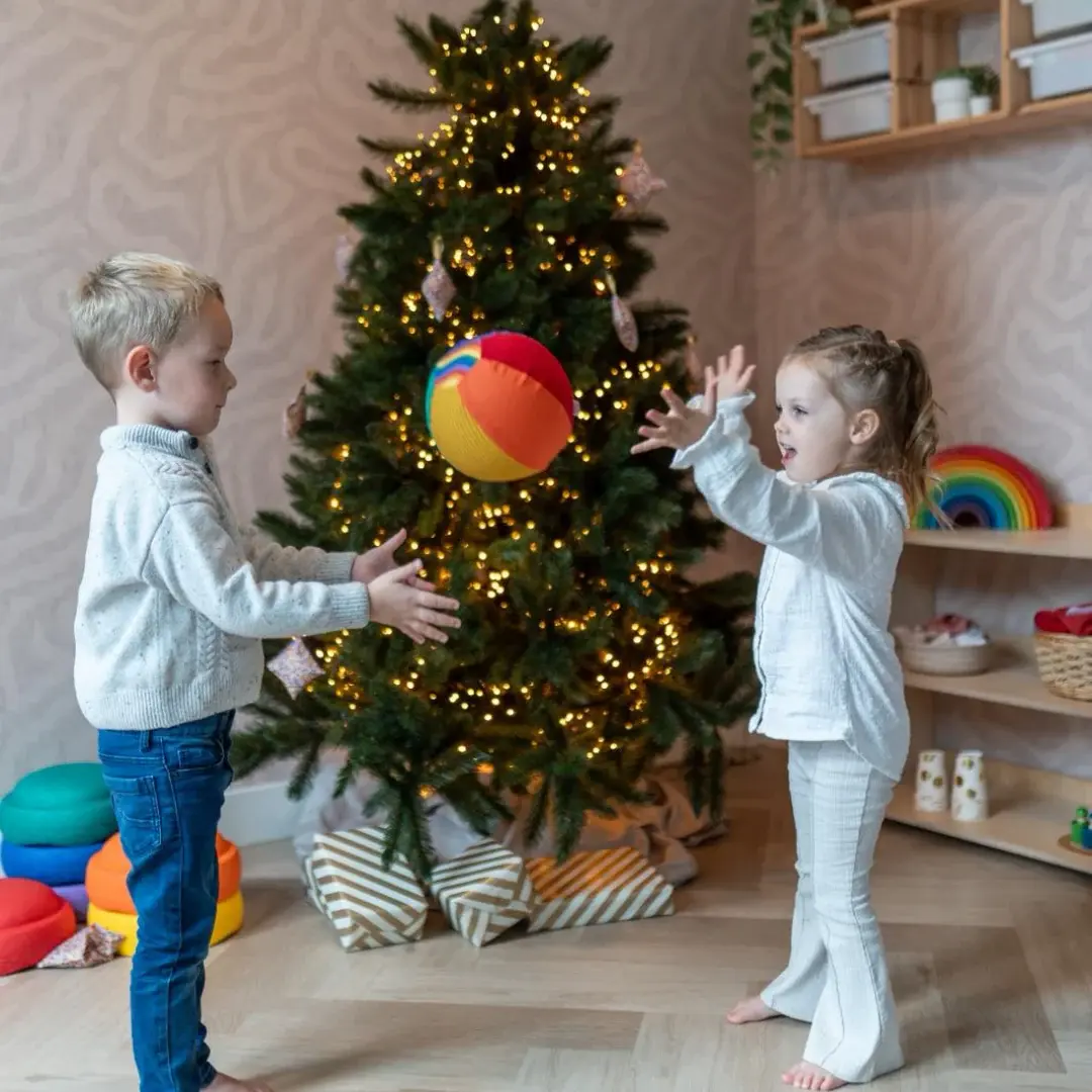 Little Botanic label Sensorische Ballonbal - regenboog