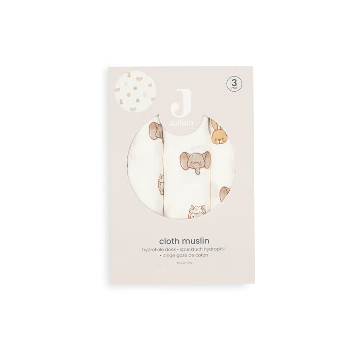 Jollein Hydrofiele Doek Small 70x70cm Jollies (3pack)