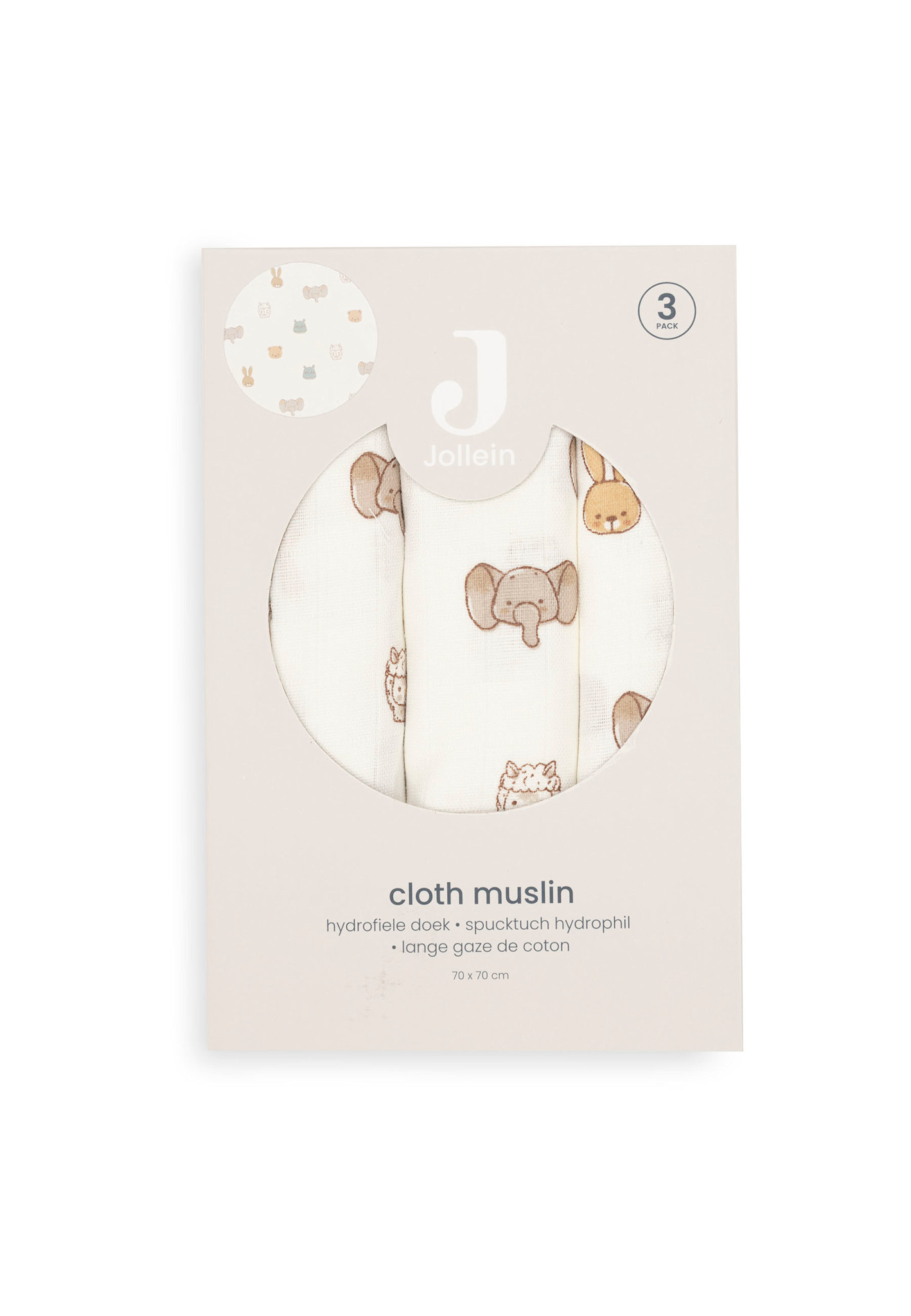 Jollein Hydrofiele Doek Small 70x70cm Jollies (3pack)