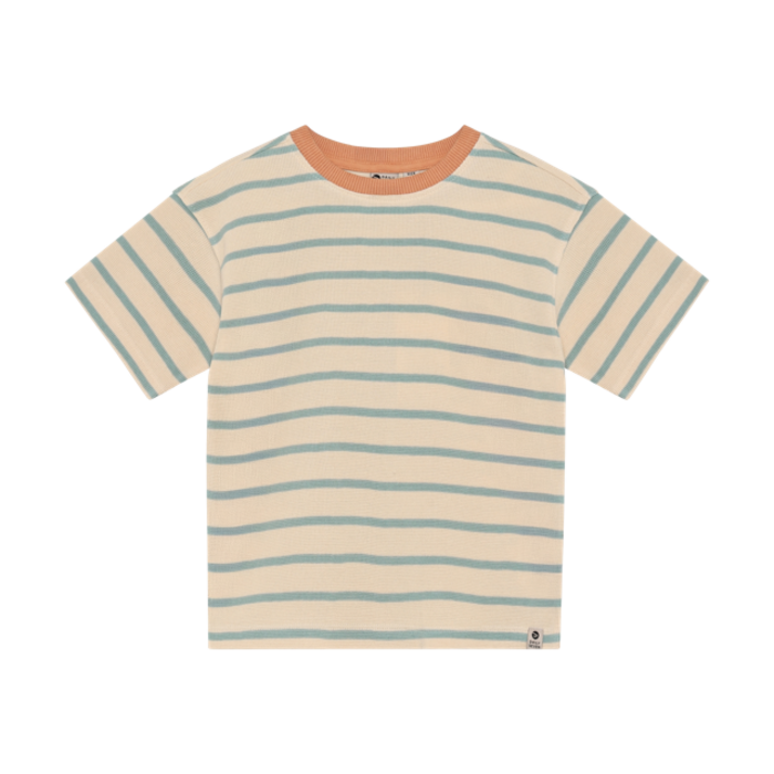 Daily7 Oversized T-shirt Stripe Sandshell