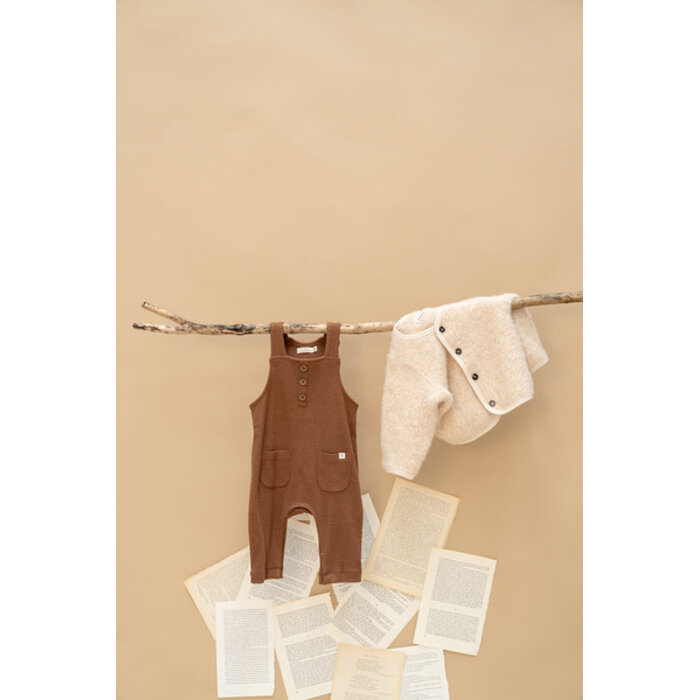 A Tiny Story baby dungaree Coffee